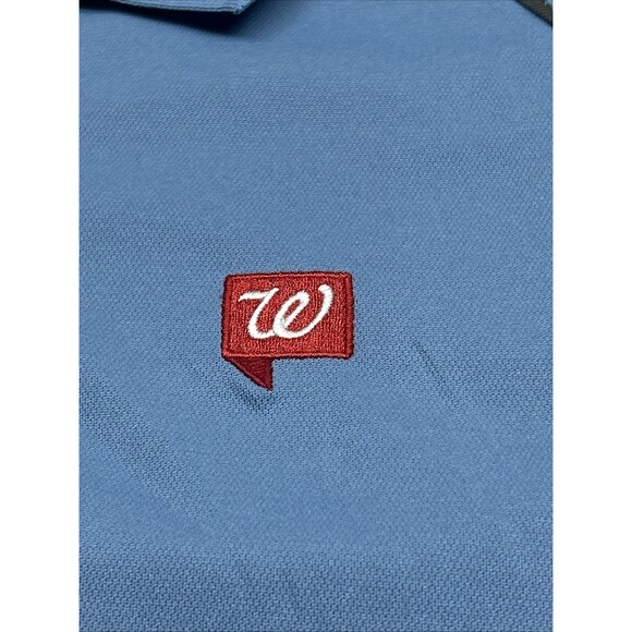 HPI Direct Women's Walgreens Employee Uniform Polo Shirt Blue Med Short Sleeve - Picture 2 of 5